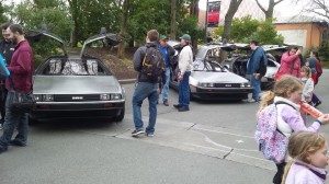 DeLoreans at Seattle Center